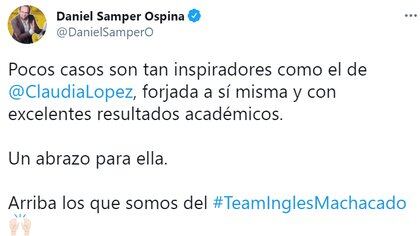 Respuesta de Daniel Samper Twitter