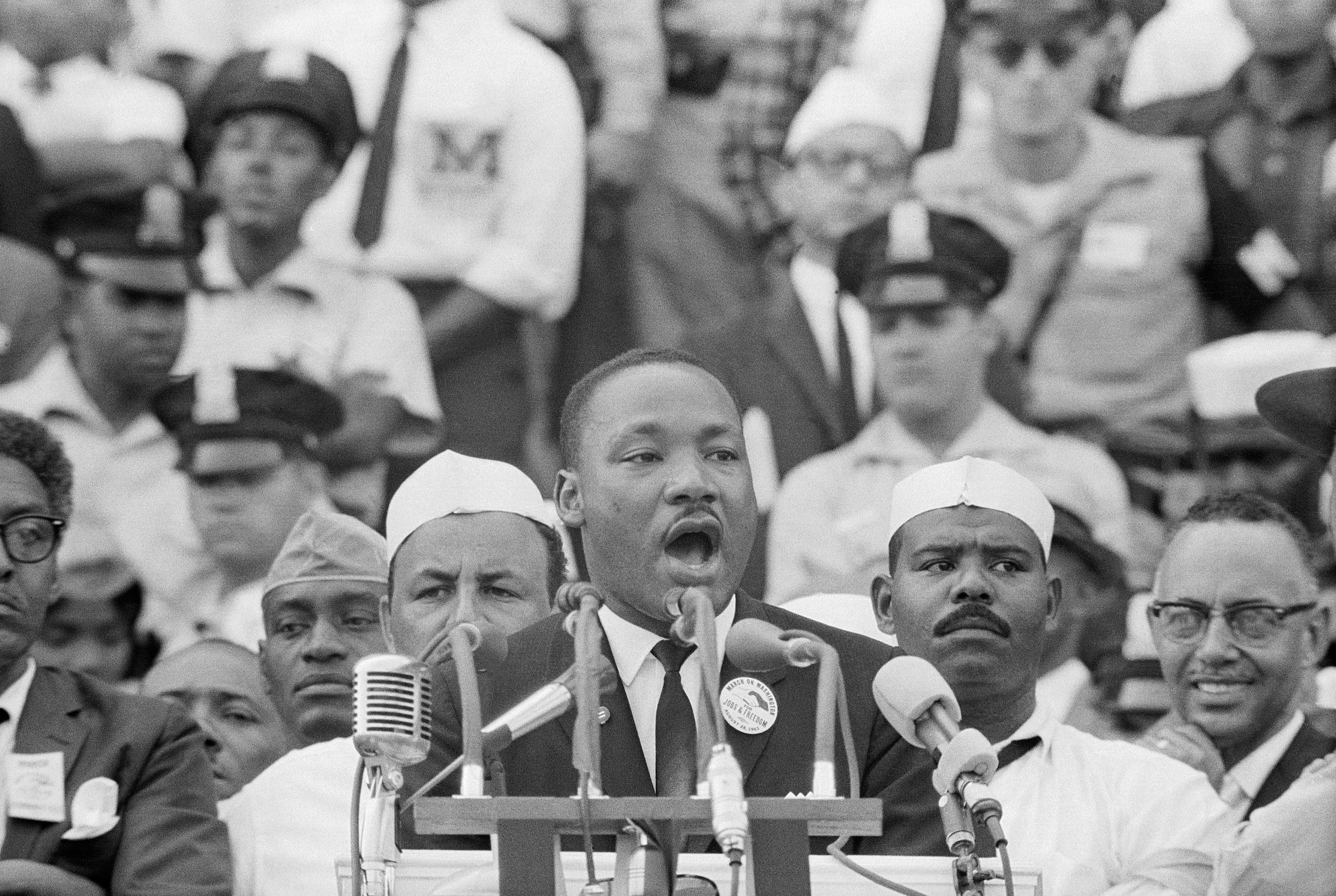 Martin Luther King en su famoso discurso en el Lincoln Memorial en 1963 