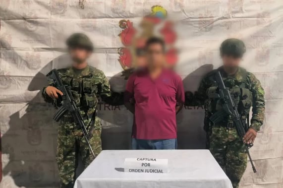 Criminal capturado en Antioquia - crédito Ejército Nacional