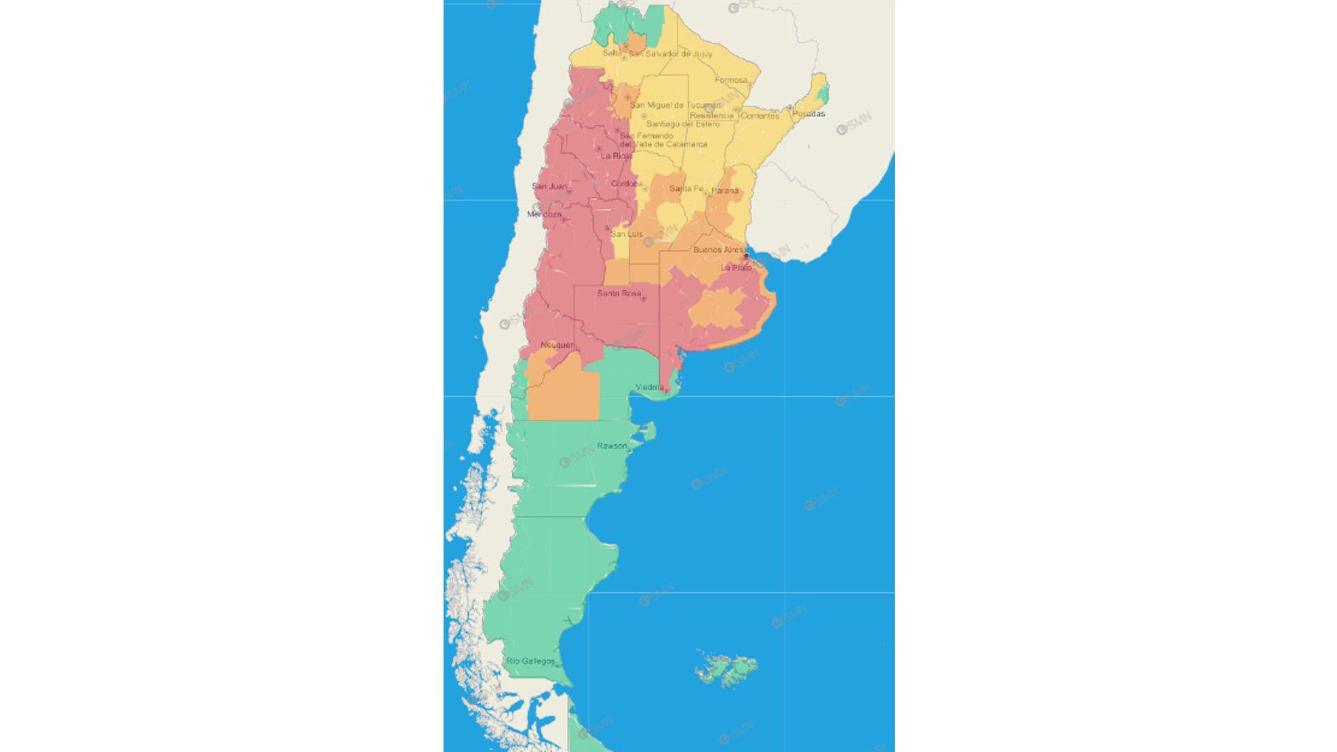 Mapa - Alertas - SMN