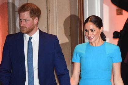 Meghan Markle y el príncipe Harry en su último viajo a Londres en 2019 (EFE)
