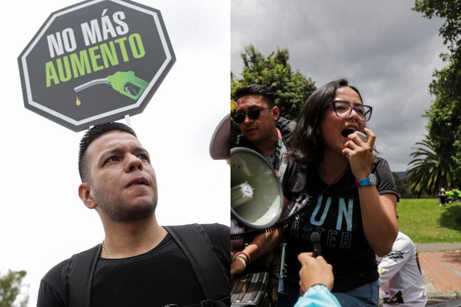 El senador Jota Pe Hernández y la representante Jennifer Pedraza promovieron y participaron de las manifestaciones contra el alza del precio de la gasolina - crédito Colprensa/Mariano Vimos