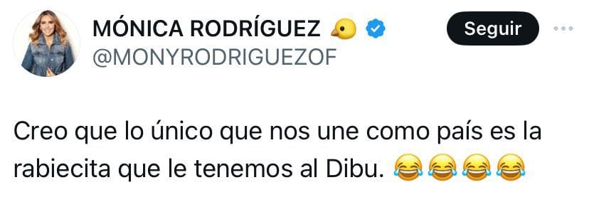 Mónica Rodríguez comentó tras la agresión al camarógrafo por parte de Dibu  - crédito @MONYRODRIGUEZOF / Instagram