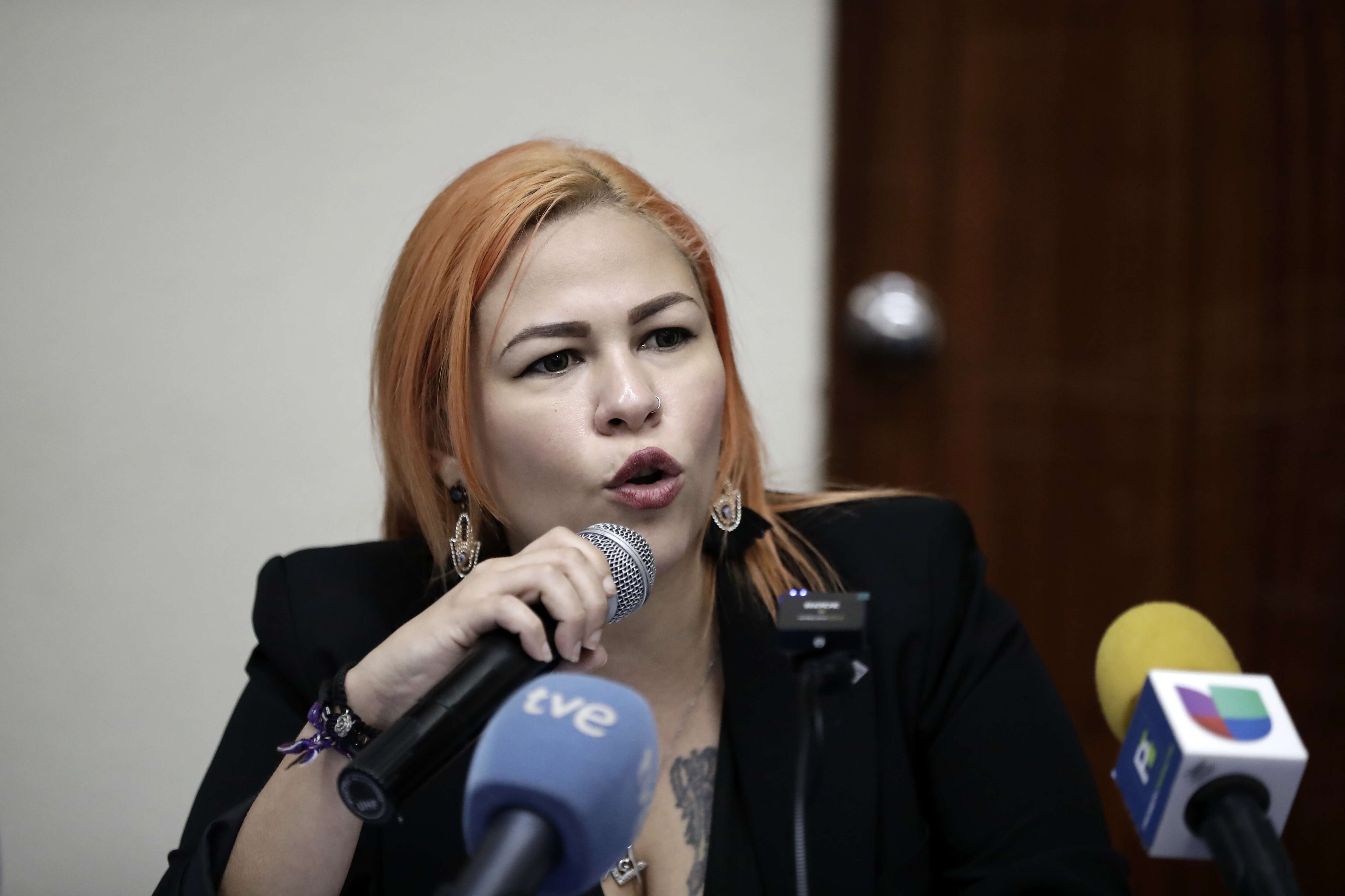 Alexa Zamora, dirigente de la Unidad Nacional Azul y Blanco (Foto: EFE/Jeffrey Arguedas)