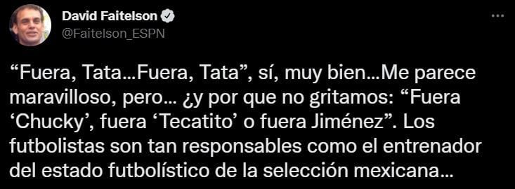 David Faitelson dirigió su crítica a los delanteros del tricolor (Foto: Twitter/@Faitelson_ESPN)