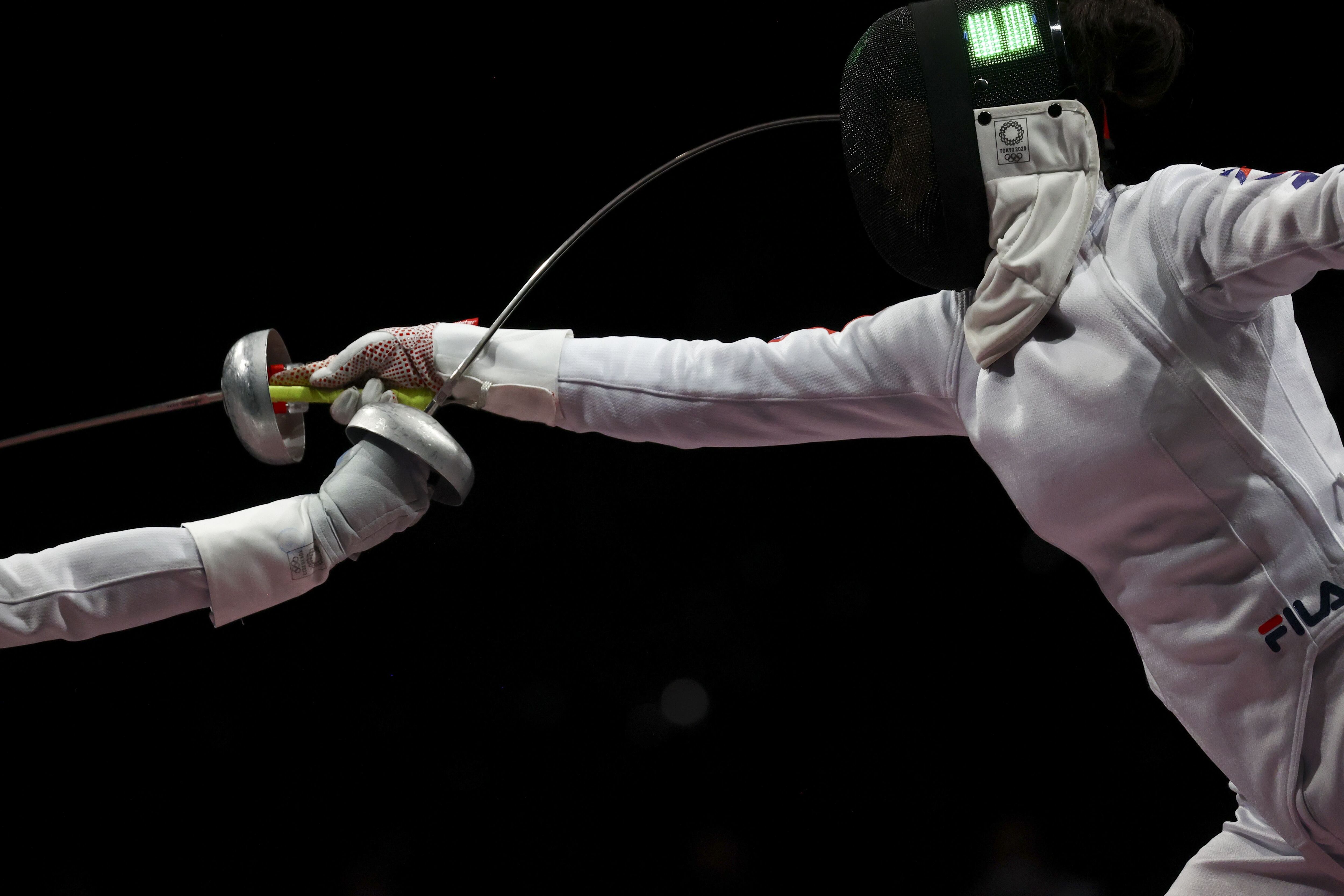 Partido por la medalla de oro. Choi In-Jeong de Corea del Sur en acción