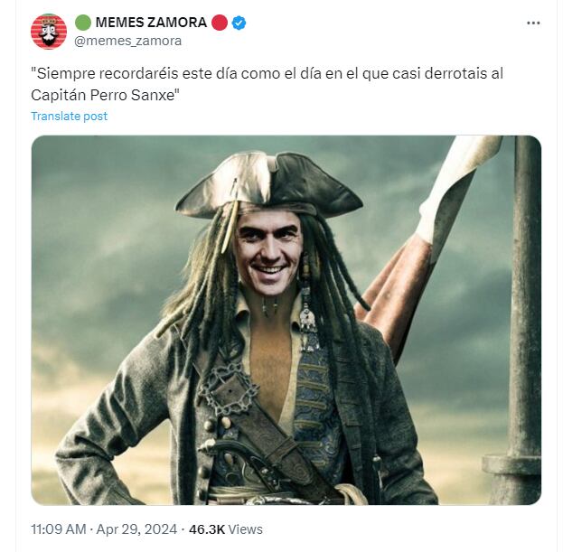 Meme de la no dimisión de Pedro Sánchez (@memes_zamora)