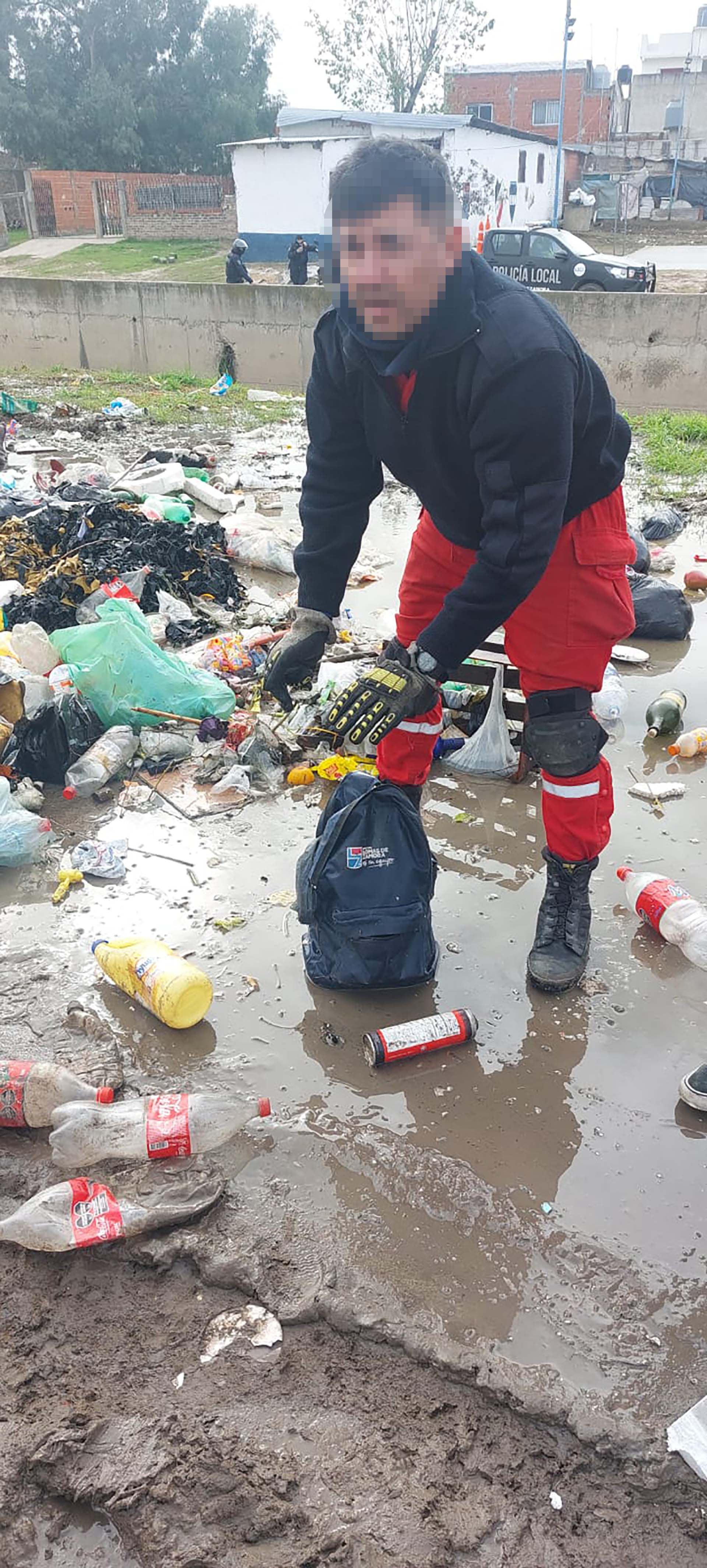 La mochila donde estaba oculta la cabeza de la víctima