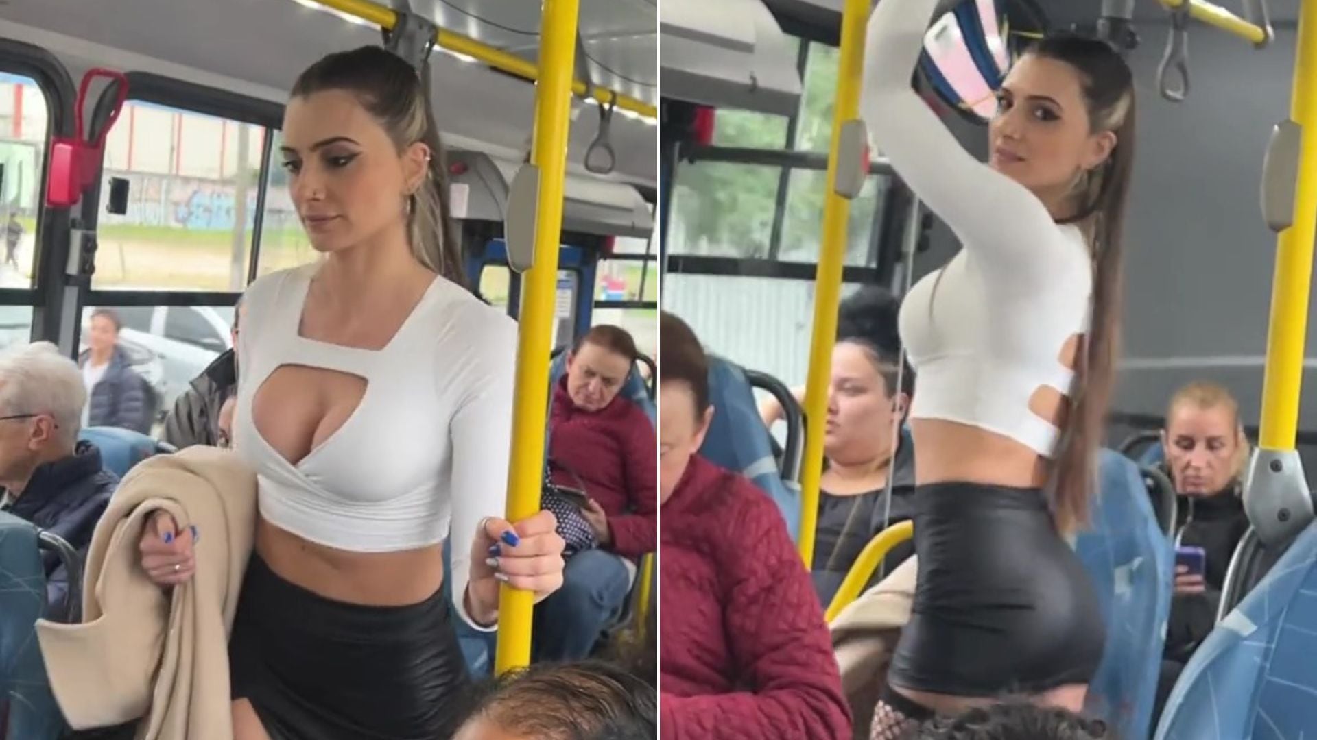 Una modelo brasileña cautivó a los pasajeros de un colectivo con su  llamativo look - Infobae