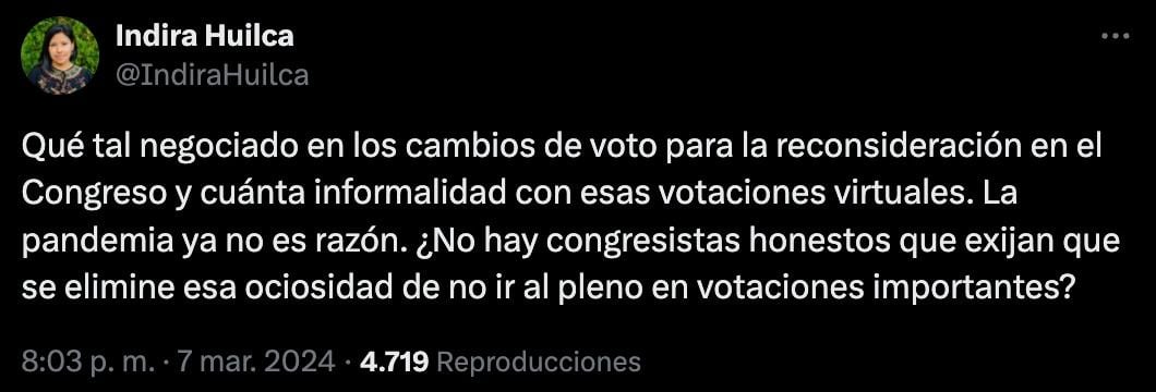 Políticos y exaltos funcionarios se pronunciaron respecto a decisión del Congreso que inhabilitó a dos miembros de la Junta Nacional de Justicia.