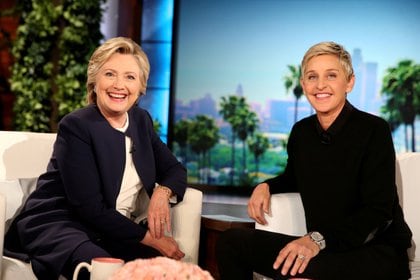 Ellen DeGeneres with Hillary Clinton on her show (Reuters)