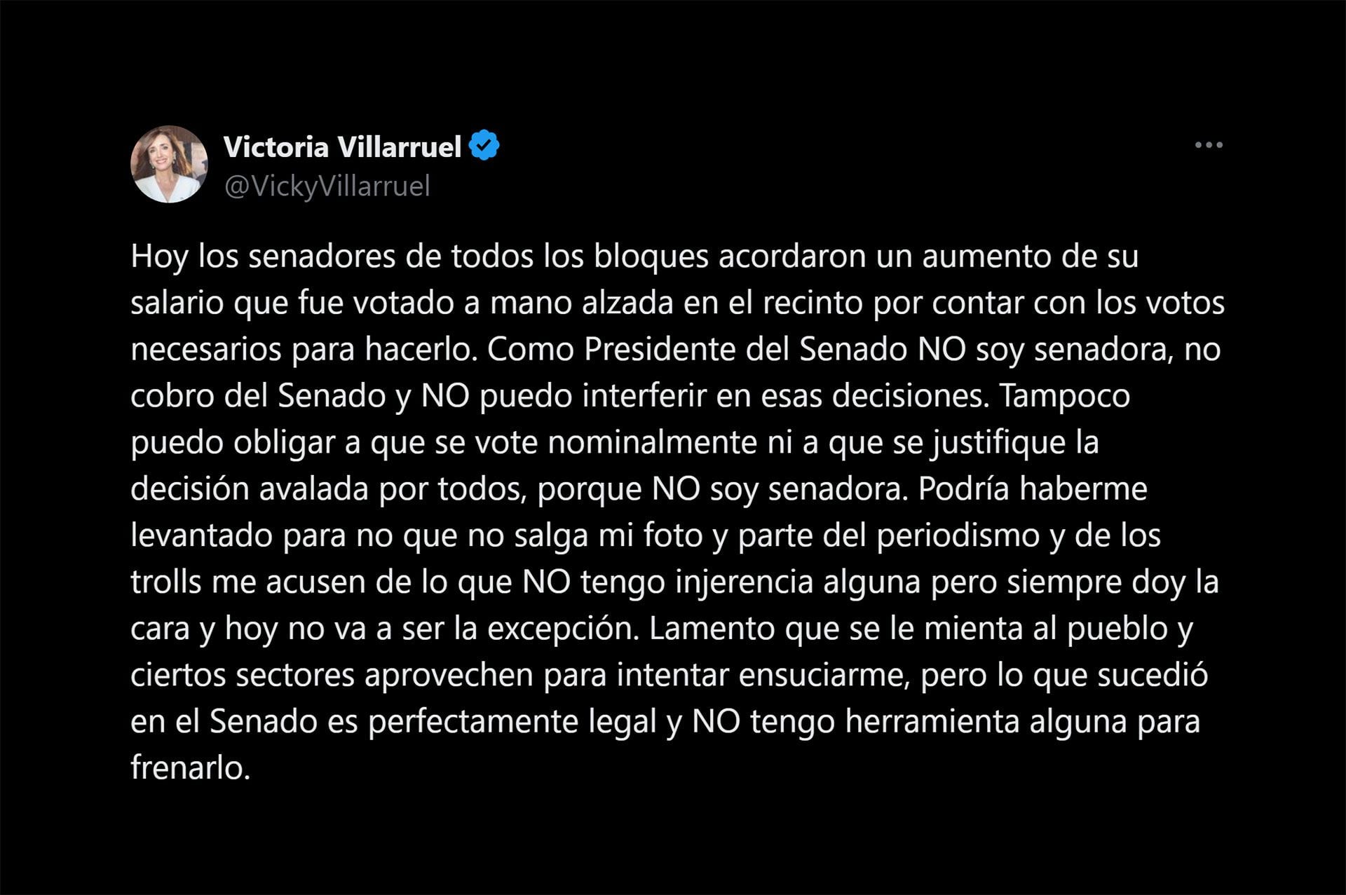 la defensa de Victoria Villarruel