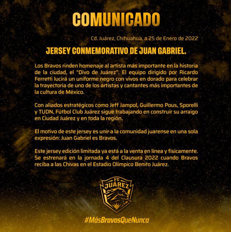 Galería: FC Juárez y su camiseta en homenaje a Juan Gabriel