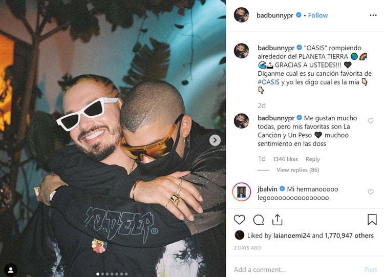 J Balvin Y Bad Bunny Logran Nueva Marca En Spotify Con Su