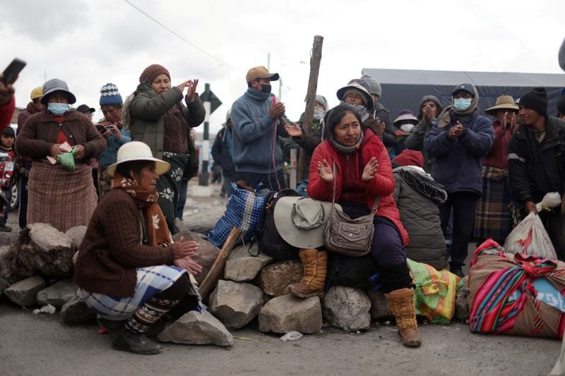 Foto de archivo de una protesta antigubernamental en Condoroma, en la región peruana del Cusco 
Feb 4, 2023. REUTERS/Pilar Olivares