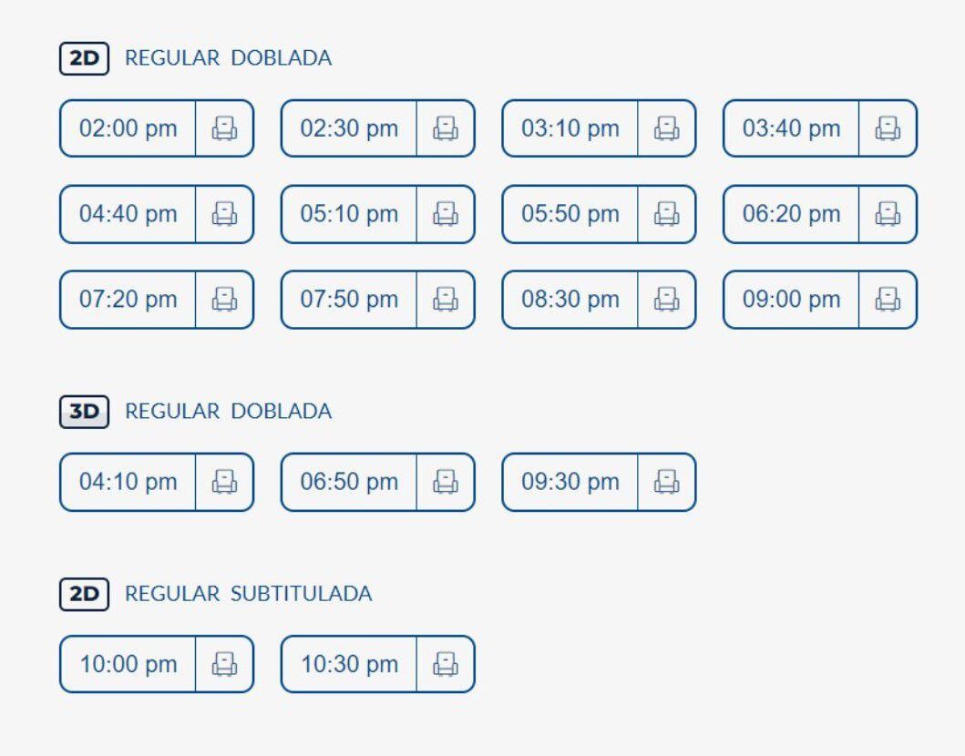 Horarios para Cineplanet Primavera, sábado 10 de junio.