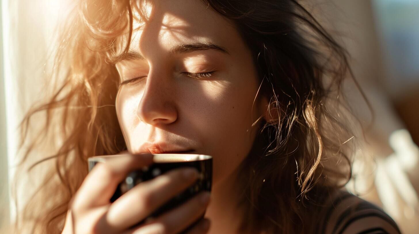 Imagen de una mujer aparentemente exhausta, adormilada con una taza de café en la mano, representando el desafío de enfrentar el agotamiento matutino. Captura la realidad de muchas personas que afrontan la falta de sueño y el estrés de la rutina diaria, resaltando la necesidad de equilibrar las exigencias de la vida con un descanso adecuado para preservar la salud. (Imagen ilustrativa Infobae)