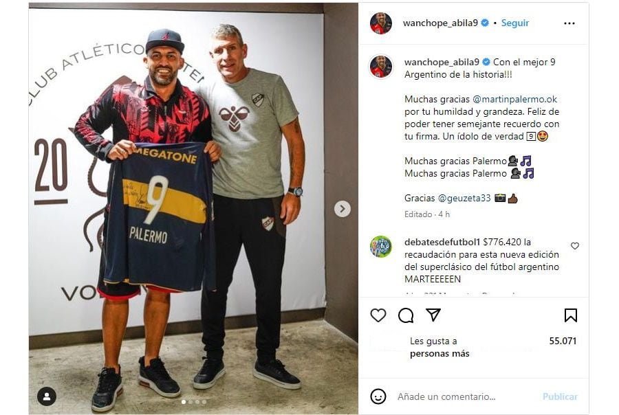 wanchope ábila publicación con martín palermo