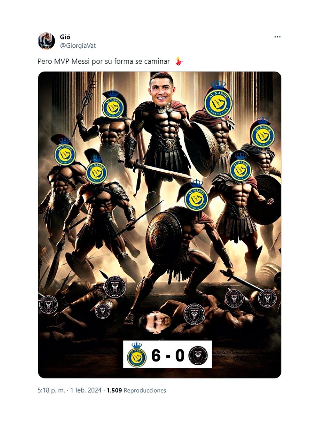 memes de la goleada del Al Nassr sobre Inter Miami