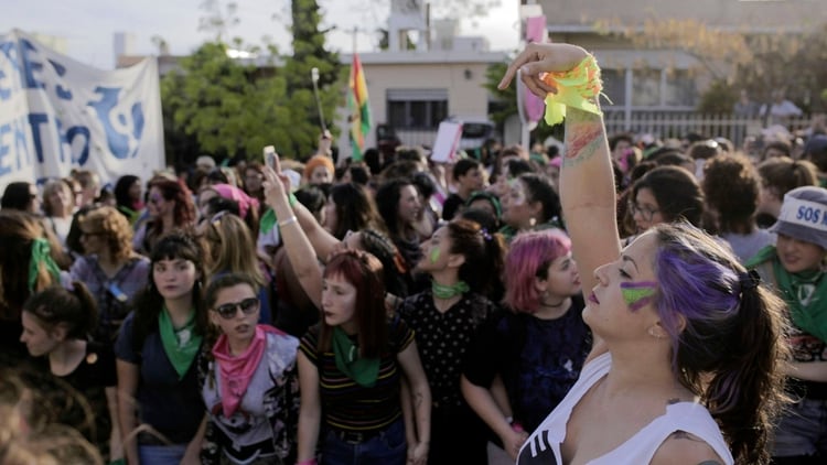 Durante la marcha del encuentro de 2018, en Chubut (An Mombe)