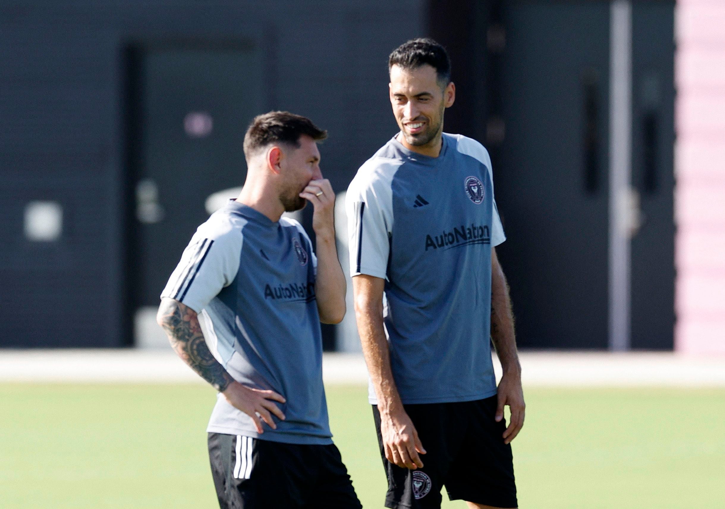 Las primeras imágenes de Messi y Busquets en el entrenamiento de Inter Miami (Foto: Reuters/Marco Bello)