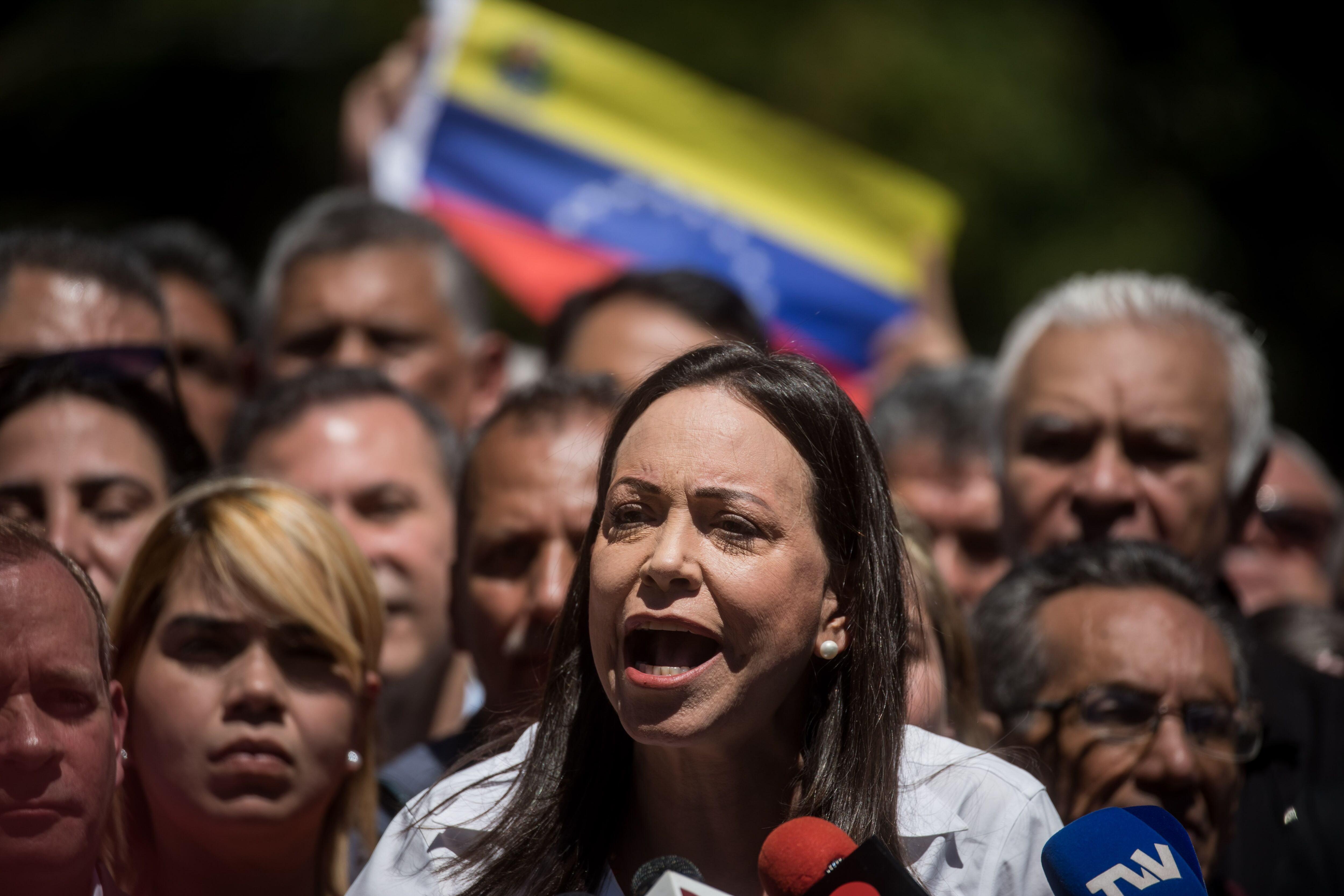 La líder opositora venezolana María Corina Machado (EFE/Miguel Gutiérrez)