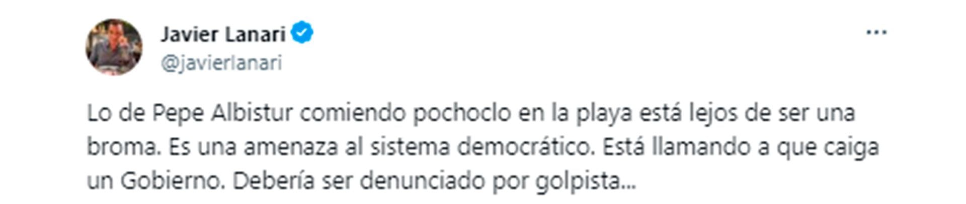 Crítica de Javier Lanari a Pepe Albistur tras su pronóstico adverso para el gobierno de Javier Milei.