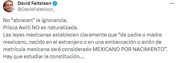 El mensaje de Faitelson dedicado aquellos periodista que llamaron a Awiti una deportistas 'naturalizada'. (X / David Faitelson)