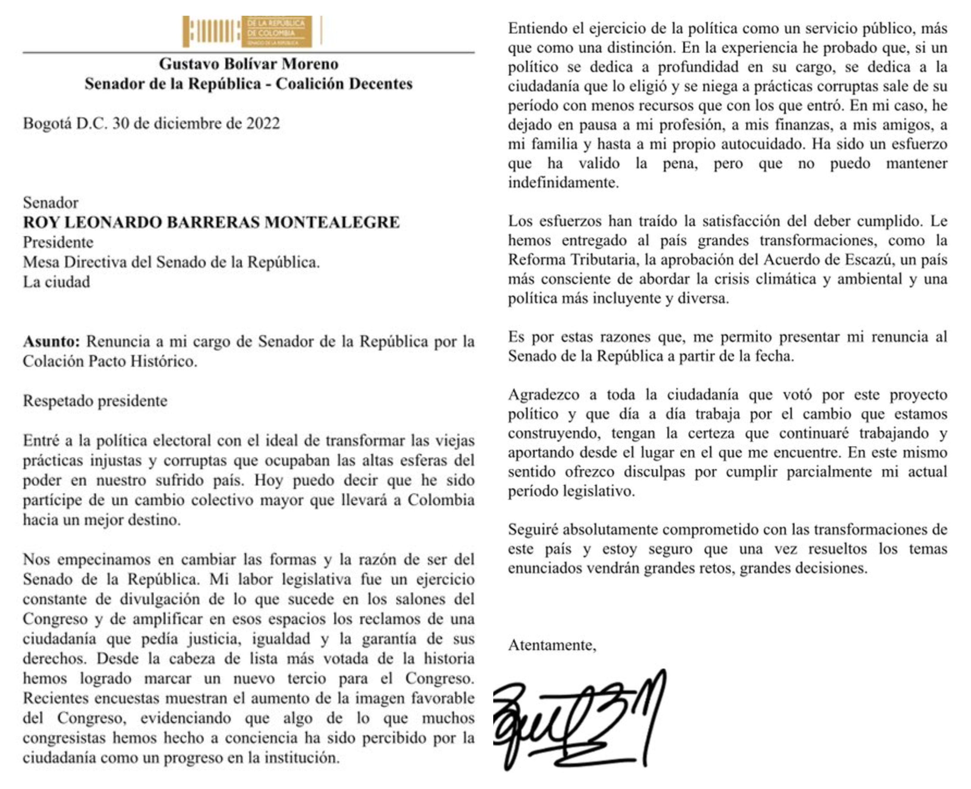 Gustavo Bolívar se refirió a demanda para tumbar su candidatura Yo no