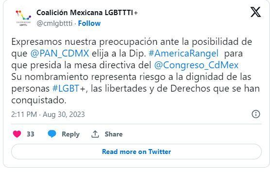 Colectivos LGBT se oponen a nombramiento de América Rangel. | Captura de pantalla