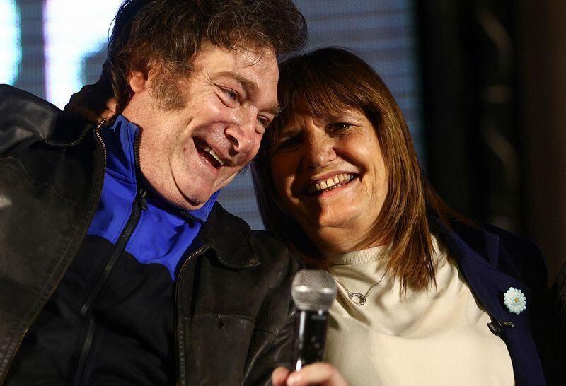 Javier Milei junto a Patricia Bullrich antes del balotaje (REUTERS/Matias Baglietto)
