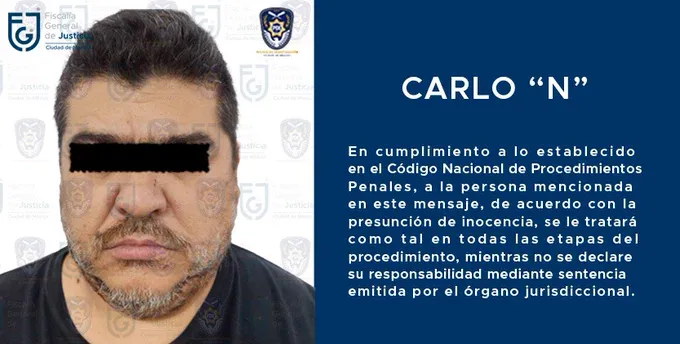 Carlo "N" fue aprehendido por el delito de lesiones dolosas. (Twitter/@FiscaliaCDMX)