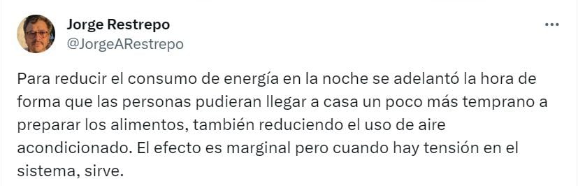 Publicación de Jorge Restrepo, profesor asociado de Economía de la Universidad Javeriana - crédito @JorgeARestrepo/X