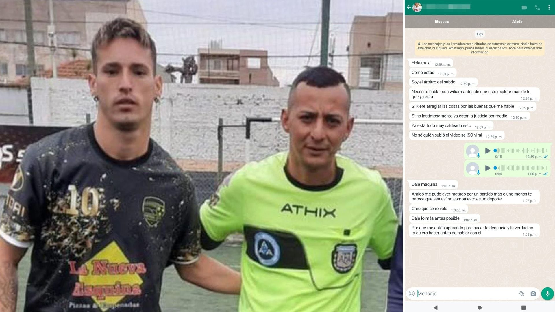 Los chats del arbitro que fue agredido tras el suicidio del futbolista