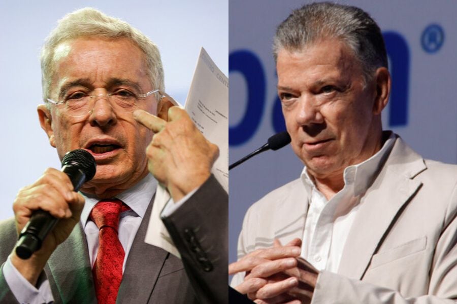 Álvaro Uribe acusó a Juan Manuel Santos de los sobornos de Odebrecht. Foto: Colprensa Mariano Vimos/Asobancaria