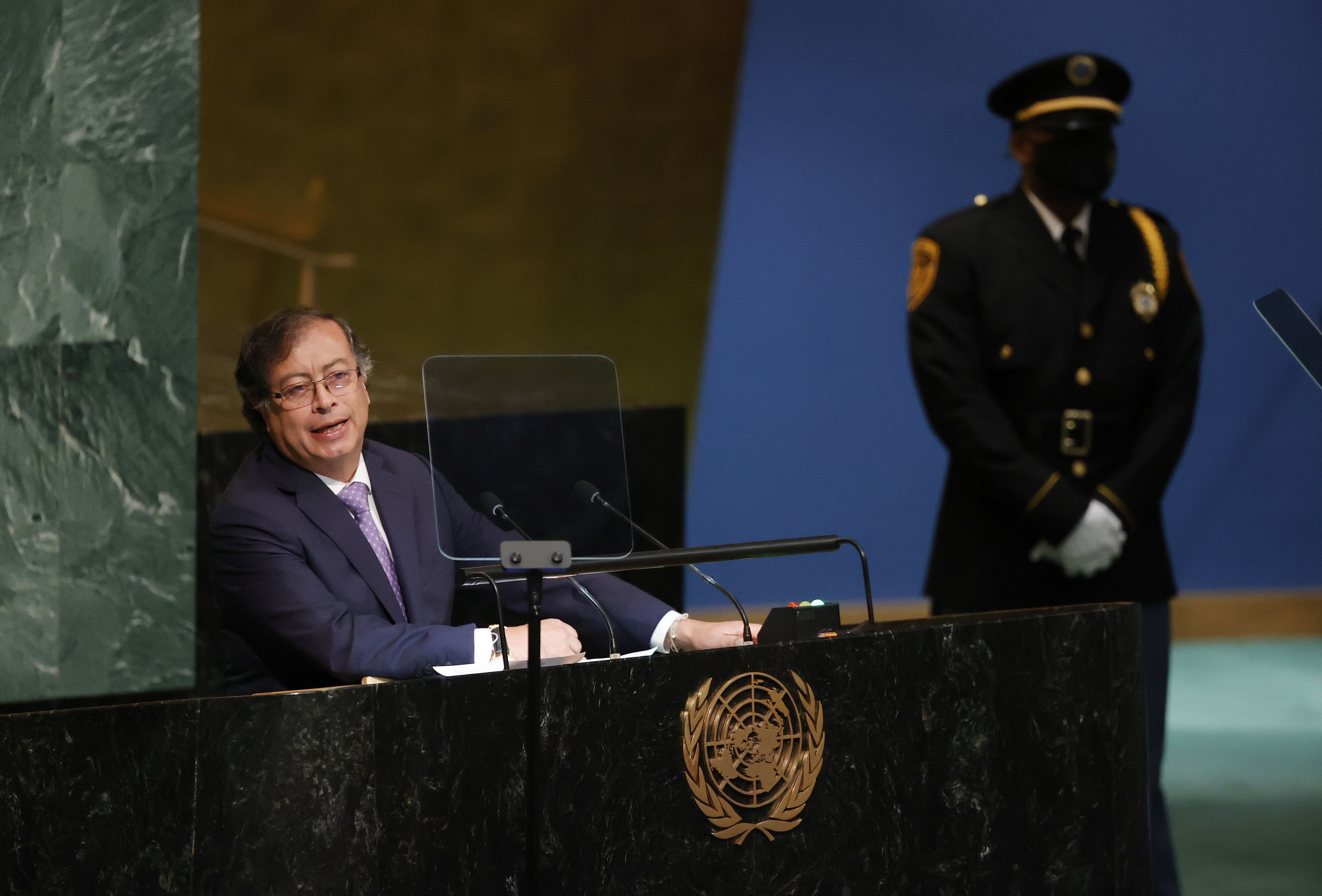 Gustavo Petro estuvo en la Asamblea General en la Sede de las Naciones Unidas en Nueva York, Nueva York - crédito Jason Szenes/Efe
