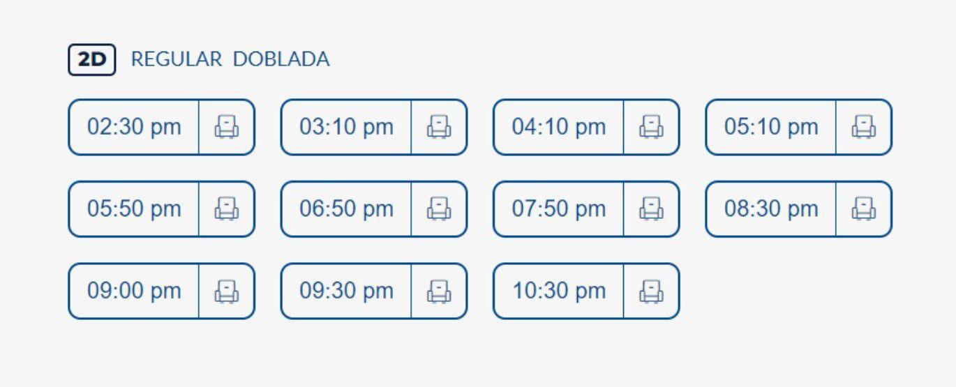 Horarios para Cineplanet Guardia Civil Chorrillos, sábado 10 de junio.