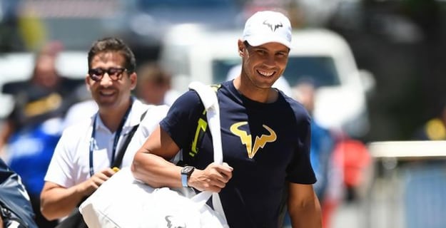Rafa Nadal a su llegada a Brisbane para su debut en el ATP Tour 2024.