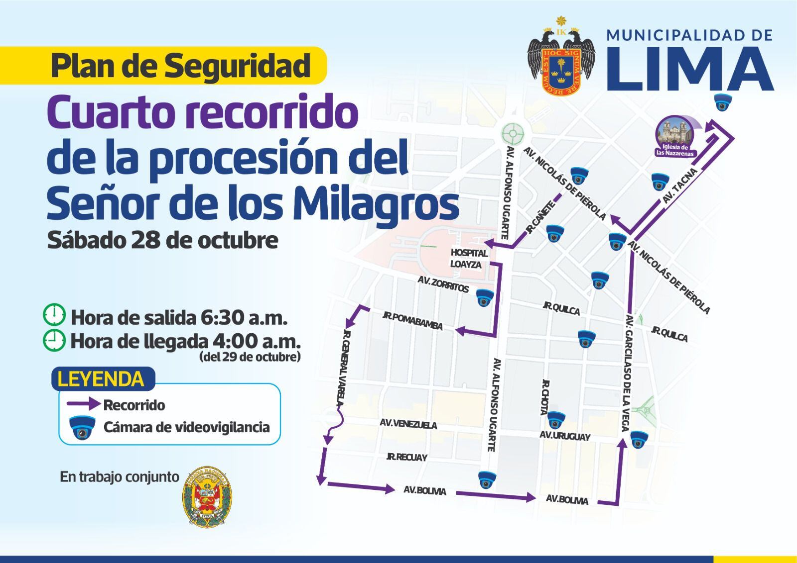 Señor De Los Milagros 2023: Horarios Y Ruta Del Cuarto Recorrido De La ...