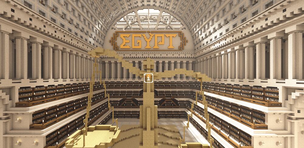 Salón Egipto en The Uncensored Library (Minecraft)