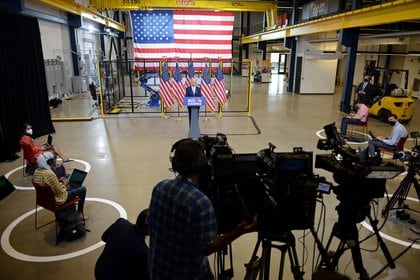 El discurso de Joe Biden en Pensilvania. Foto: REUTERS/Alan Freed