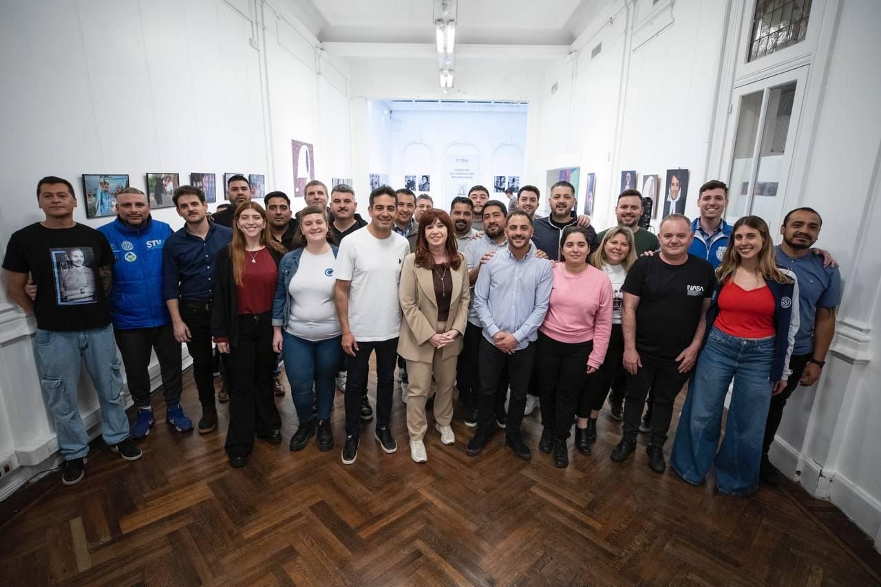 Cristina Kirchner, con jóvenes sindicalistas: les pidió 