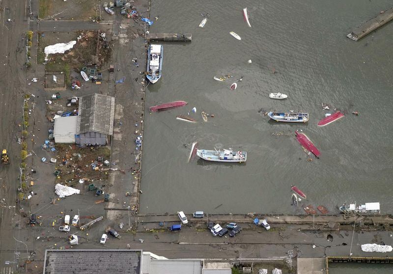 Puerto devastado por el tsunami en Suzu, prefectura de Ishikawa (Kyodo via REUTERS)