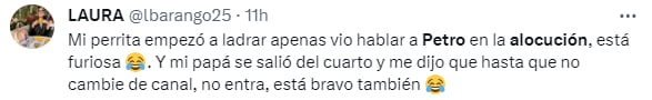 Comentarios contra el presidente Petro y su alocución. - crédito X