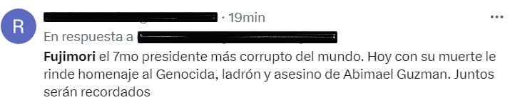 Usuarios de las redes sociales reaccionan a muerte de Alberto Fujimori. (Foto: Captura de X)