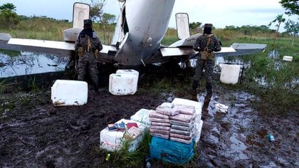 Avioneta cocaína incautada en Honduras proveniente de Venezuela (@ElEspectadorHn)