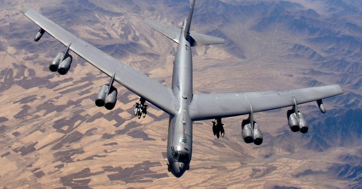 United States bombing ship B-52 at the Gulf of Persia in the midst of rising tensions with Iran