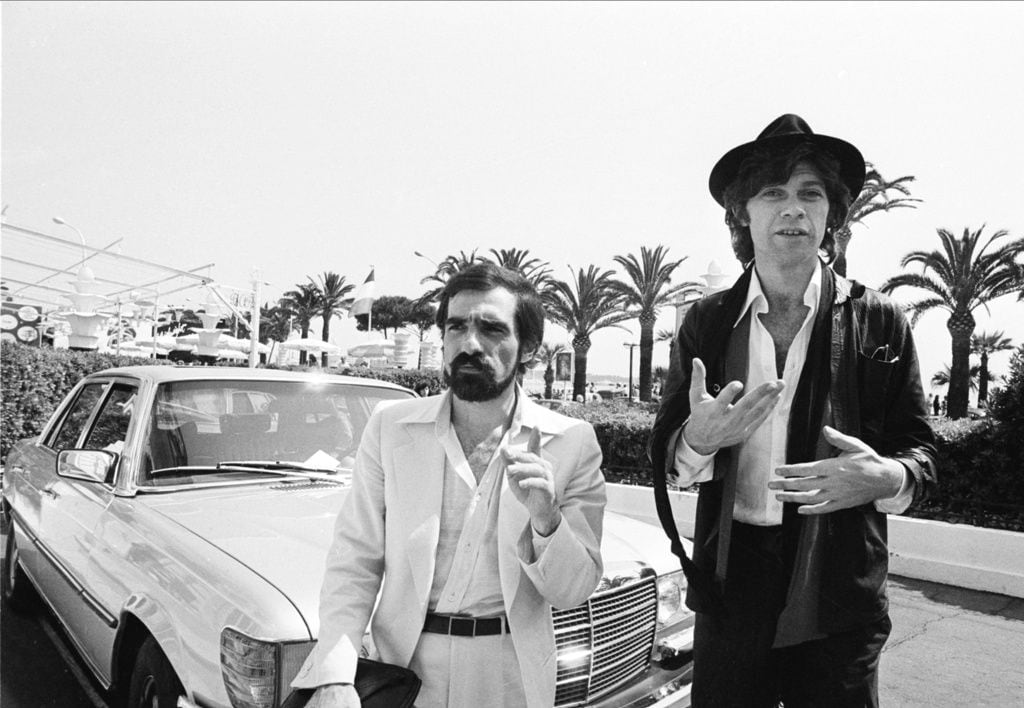 Robbie Robertson y Martin Scorsese en la presentación de la película "The Last Waltz" en el Festival de Cannes, el 29 de mayo de 1978 (Foto: AP, File)