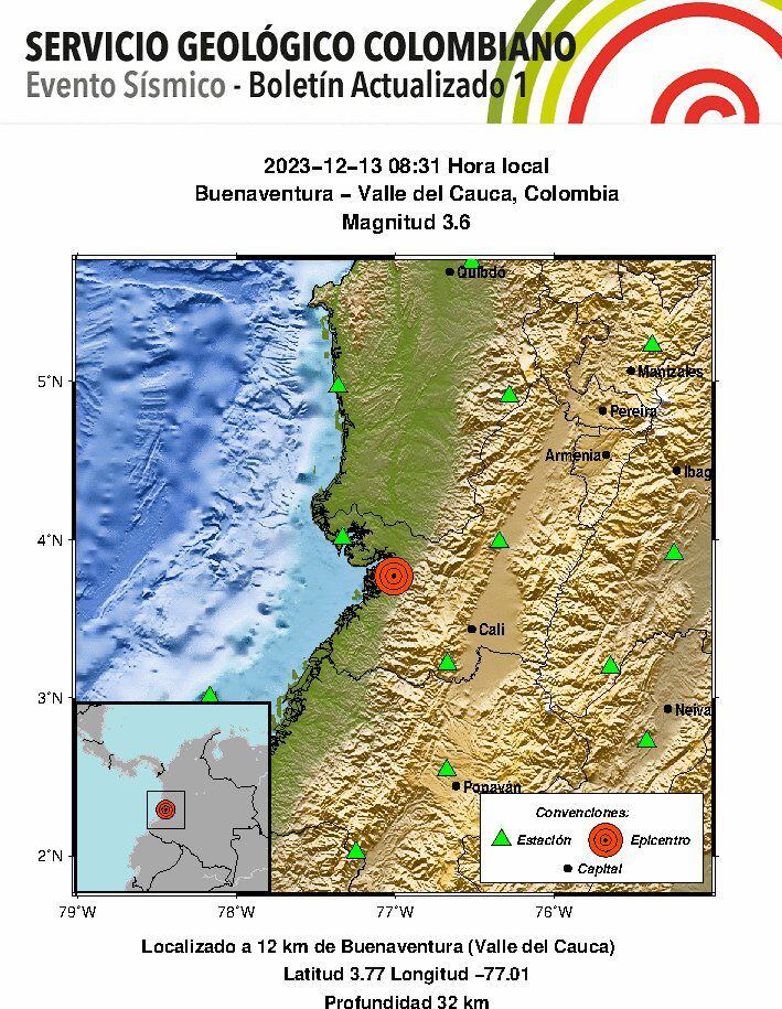 Sismo en el Valle del Cauca - 13 de diciembre del 2023