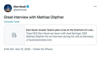 Elon Musk: “Θα πάρουμε τόσα πολλά εμβόλια που δεν θα ξέρουμε τι να κάνουμε με αυτά”